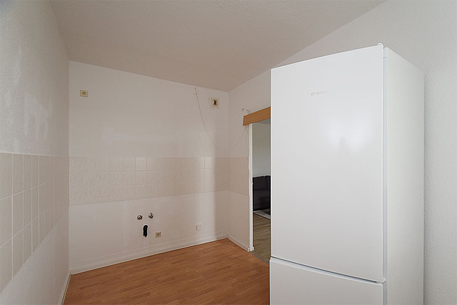 Küchenbereich: 2-Raum-Wohnung Lindenweg 4