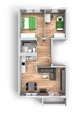 Grundriss: 3-Raum-Wohnung Am Hohen Ufer 36