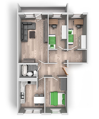 Grundriss: 4-Raum-Wohnung Lunzbergring 2