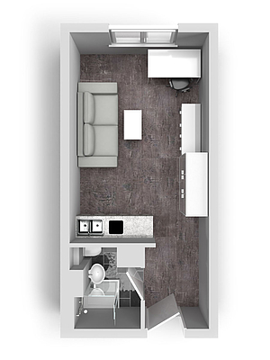 Grundriss: 1-Raum-Wohnung Kattowitzer Straße 5