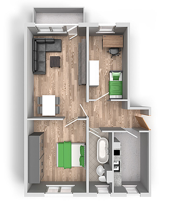 Grundriss: 3-Raum-Wohnung Victor-Klemperer-Straße 24