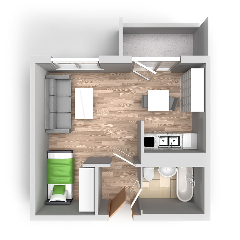 1-Raum-Wohnung Karpfenweg 18 - Photo 4