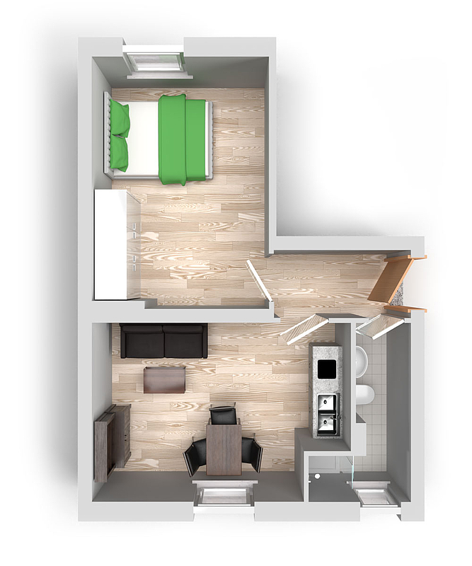 1-Raum-Wohnung Eugen-Schönhaar-Straße 11 - Photo 5
