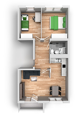 Grundriss: 3-Raum-Wohnung Genthiner Straße 5