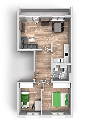 Grundriss: 3-Raum-Wohnung Rigaer Straße 10