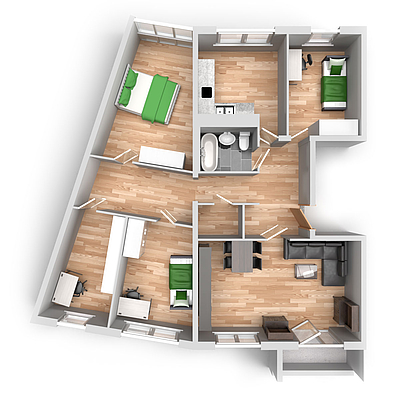 Grundriss: 5-Raum-Wohnung Am Hohen Ufer 22
