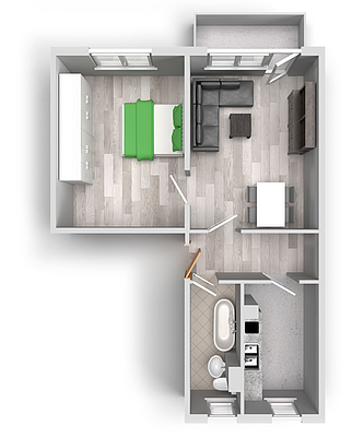 Grundriss: 2-Raum-Wohnung Victor-Klemperer-Straße 18