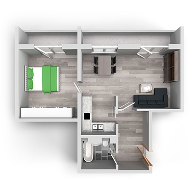 Grundriss: 2-Raum-Wohnung Rigaer Straße 10