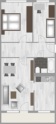Grundriss: 3-Raum-Wohnung Lindenweg 10