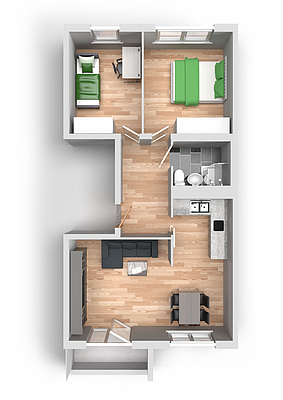 Grundriss: 3-Raum-Wohnung Am Hohen Ufer 21