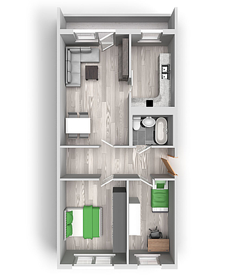 Grundriss: 3-Raum-Wohnung Heidekrautweg 7