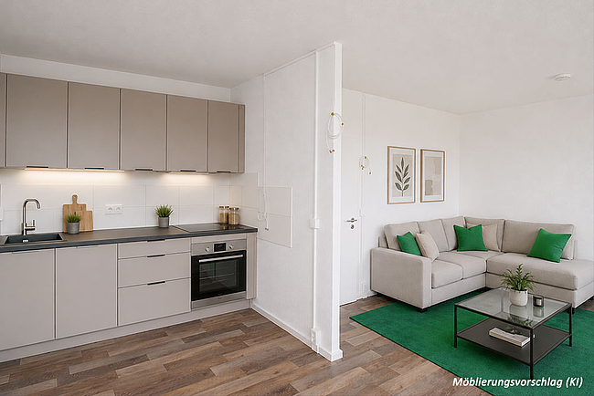 Möblierungsvorschlag (KI): 3-Raum-Wohnung Genthiner Straße 5